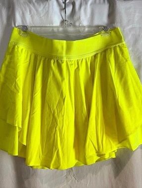 lululemon Court Rival Skirt Highlight Yellow Neon Tennis Skort Size 12